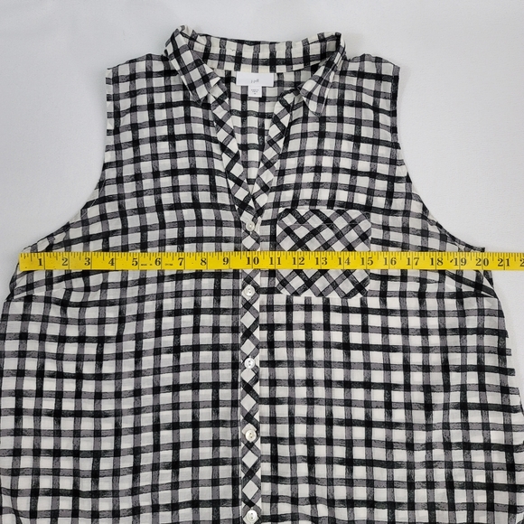 J Jill Silk Blend Button Front Sleeveless Front Tie Top Sz M - Picture 6 of 11